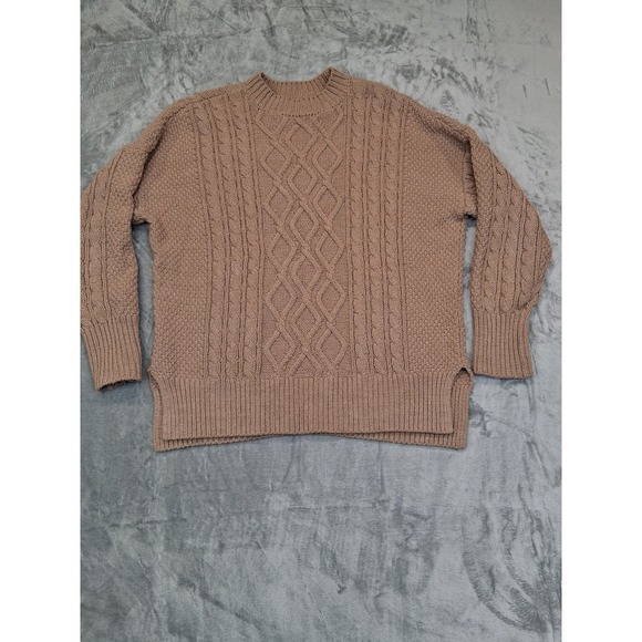 Abercrombie & Fitch Sweaters - Abercrombie & Fitch Womens Sz M Fishermans Cable Knit Mock Neck Pullover Sweater